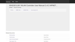 
                            11. WHG301L001 WLAN Controller User Manual 2 of 2 4IPNET, INC.