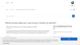 
                            3. Which access data can I use to log in inside my ve... - community - BMW