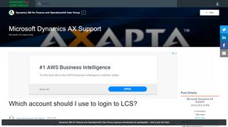 
                            5. Which account should I use to login to LCS? - Microsoft Dynamics AX ...