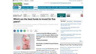 
                            8. Which are the best funds to invest for five years? - The Economic Times
