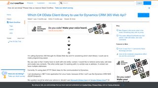 
                            5. Which C# OData Client library to use for Dynamics CRM 365 Web Api ...