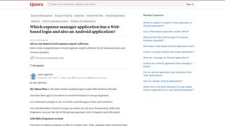 
                            10. Which expense manager application has a Web-based login and also ...