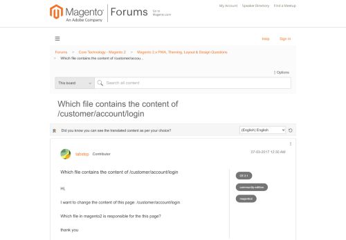 
                            3. Which file contains the content of /customer/accou... - Magento Forums