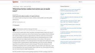 
                            8. Which has better online test series ace or made easy? - Quora
