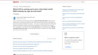 
                            4. Which ICO is coming up to earn a free token worth $200 instantly ...
