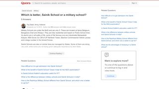 
                            8. Which is better, Sainik School or a military school? - Quora