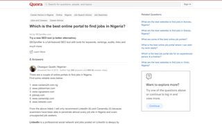 
                            10. Which is the best online portal to find jobs in Nigeria? - Quora