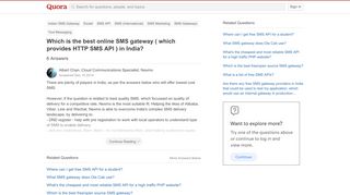 
                            10. Which is the best online SMS gateway ( which provides HTTP SMS API ...