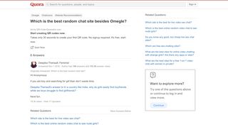 
                            13. Which is the best random chat site besides Omegle? - Quora