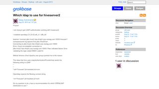 
                            8. Which ldap to use for hiveserver2 - Grokbase