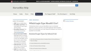 
                            3. Which Login Type Should I Use? | HarvardKey Help