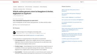 
                            7. Which online grocery store in Bangalore is better, BigBasket or ...
