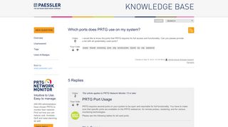 
                            1. Which ports does PRTG use on my system? | Paessler Knowledge Base