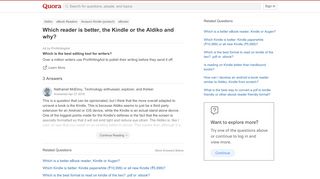 
                            11. Which reader is better, the Kindle or the Aldiko and why? - Quora