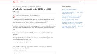 
                            10. Which salary account is better, HDFC or ICICI? - Quora