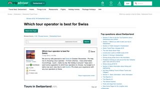 
                            8. Which tour operator is best for Swiss - Switzerland Forum ...