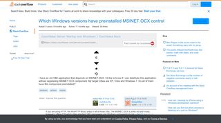 
                            7. Which Windows versions have preinstalled MSINET.OCX control ...