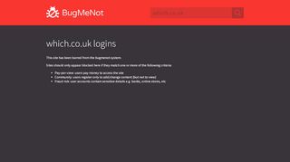 
                            3. which.co.uk passwords - BugMeNot