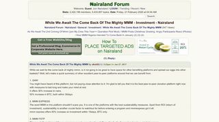 
                            8. While We Await The Come Back Of The Mighty MMM - Investment ...