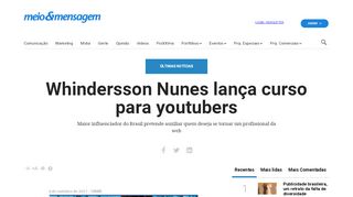 
                            13. Whindersson Nunes lança curso para youtubers – Meio & Mensagem