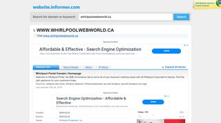 
                            7. whirlpoolwebworld.ca at WI. Whirlpool Web World Home