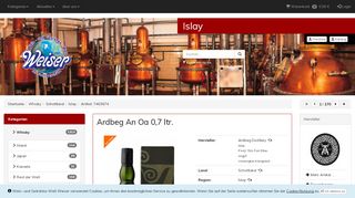 
                            8. Whisky / Schottland / Islay / Ardbeg An Oa 0,7 ltr.