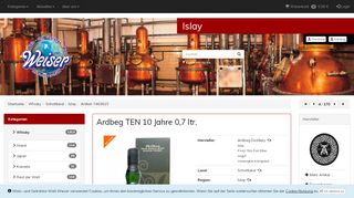 
                            6. Whisky / Schottland / Islay / Ardbeg TEN 10 Jahre 0,7 ltr.
