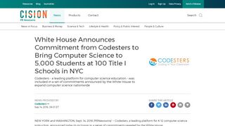 
                            13. White House Announces Commitment from Codesters to Bring ...