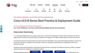 
                            11. White Paper Cisco UCS B-Series Best Practice & Deployment ... - Tintri