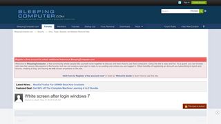
                            4. White screen after login windows 7 - Virus, Trojan, Spyware, and ...