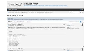 
                            12. White Screen of Death! - Synology Forum