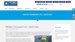 
                            7. Whites Transport Ltd - Gold Case - FORS - Fleet Operator Recognition ...