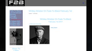 
                            13. Whitley Strieber On Fade To Black | Jimmy Church Radio