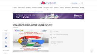 
                            11. Whiz Juniors Annual Google Competition 2018 in Online, pune ...