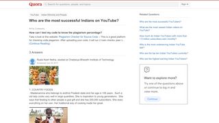 
                            11. Who are the most successful Indians on YouTube? - Quora