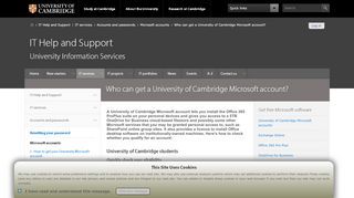 
                            13. Who can get a University of Cambridge Microsoft account? — IT Help ...
