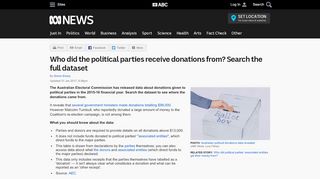 
                            12. Who did the political parties receive donations from? Search ... - ABC