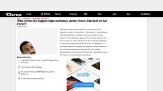 
                            13. Who Gives the Biggest Sign-on Bonus: Army, Navy, Marines or Air ...