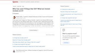 
                            13. Who has used 10 Days Hair Oil? What are honest reviews on it? - Quora