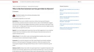 
                            7. Who is the best internet service provider in Mysore? - Quora