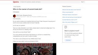 
                            6. Who is the owner of social trade.biz? - Quora
