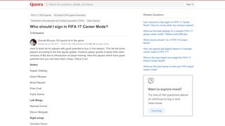 
                            11. Who should I sign in FIFA 17 Career Mode? - Quora