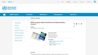 
                            9. WHO | WHO surgical safety checklist and implementation manual