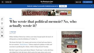 
                            7. Who wrote that political memoir? No, who actually wrote it? - The ...