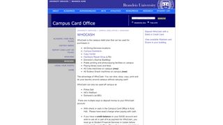
                            13. WhoCash | Campus Card Office | Brandeis University
