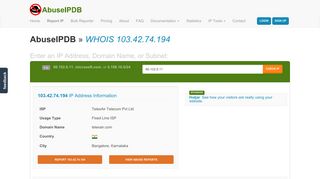 
                            12. WHOIS 103.42.74.194 | TelexAir Telecom Pvt Ltd | AbuseIPDB