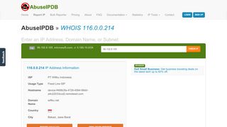
                            7. WHOIS 116.0.0.214 | PT Wifiku Indonesia | AbuseIPDB