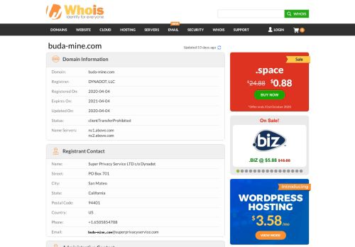 
                            9. Whois buda-mine.com