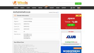 
                            13. Whois exclusivemail.co.za