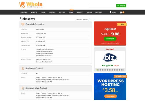 
                            13. Whois filebase.ws